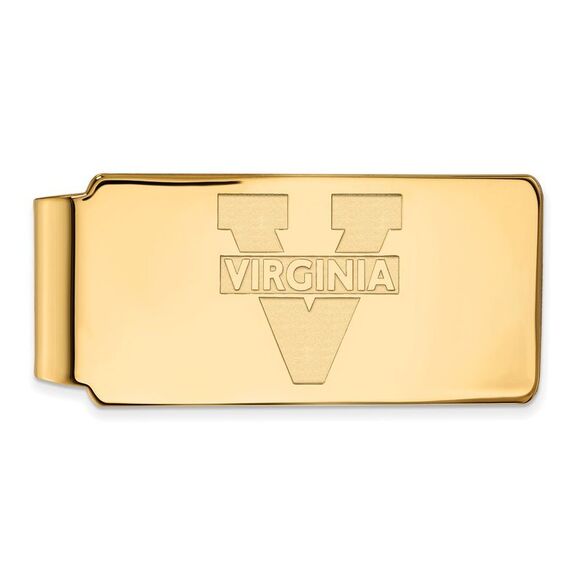 14k Gold Plated Silver U of Virginia Money Clip - Picture 1 of 3